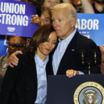 VP Kamala Harris has her head on President Biden's shoulders at a union campaign event